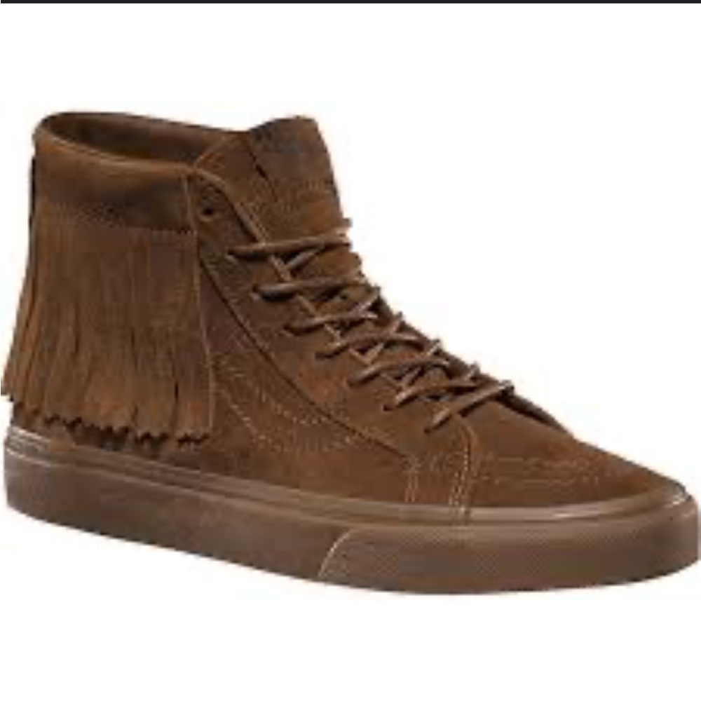 Van’s High-top Brown Suede Fringe Sneakers